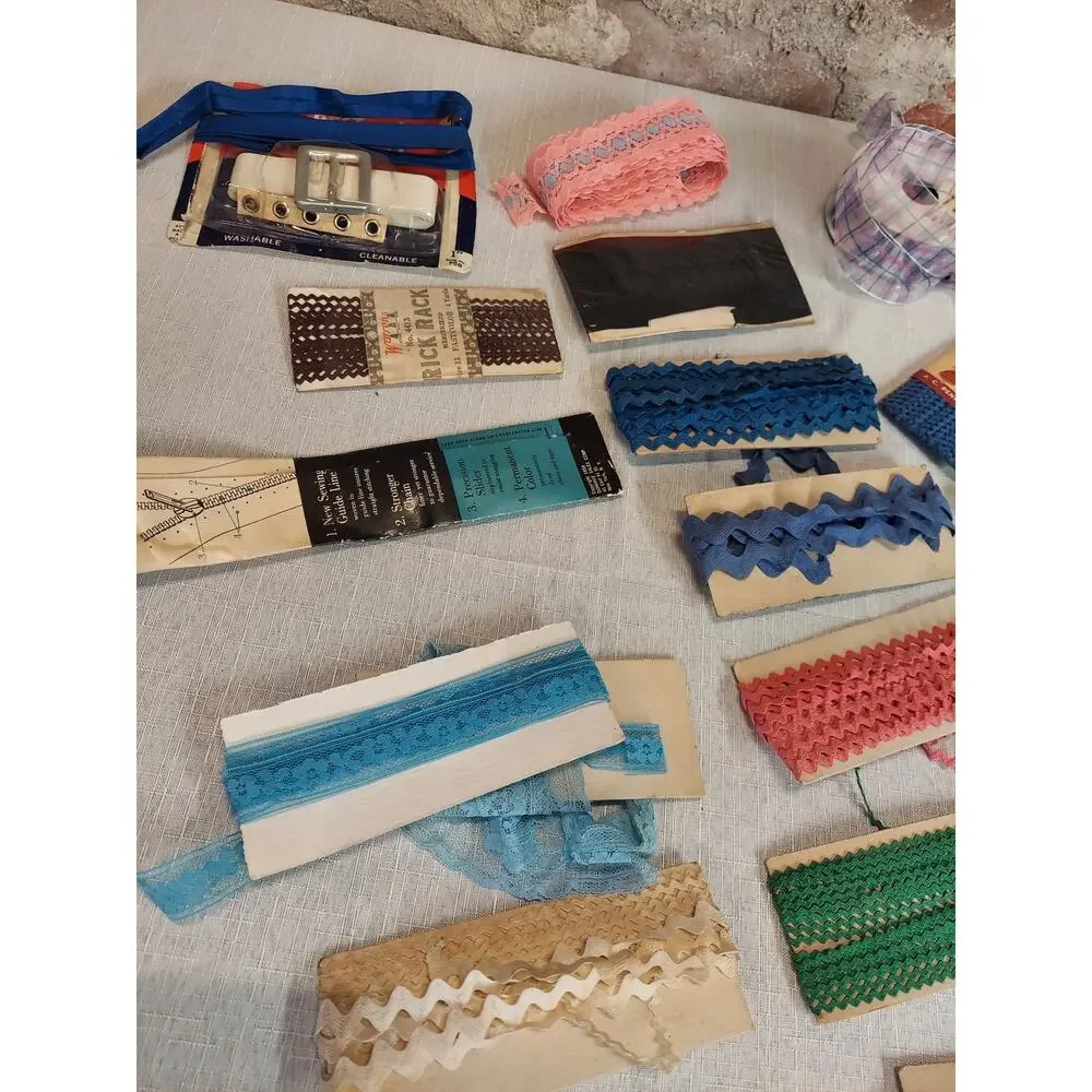 Bundle Vintage Rick Rack Lace Ribbon Lot Assorted Colors Sewing Trim